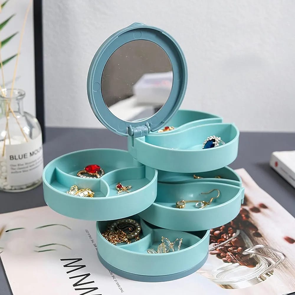 4 layer jwellery box with in built mirror design