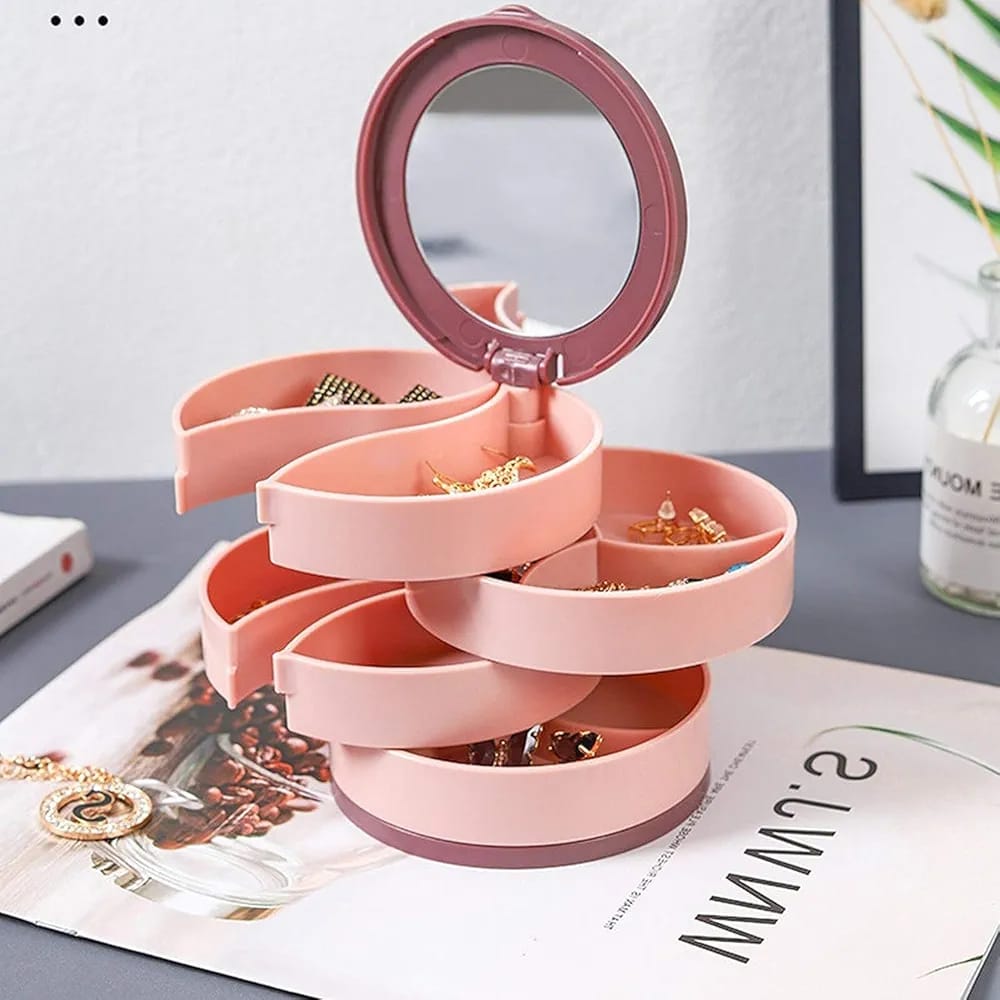4 layer jwellery box with in built mirror design
