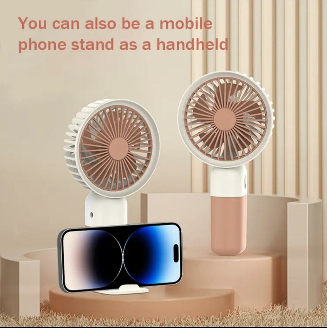 Hand held mini fan with mobile stand
