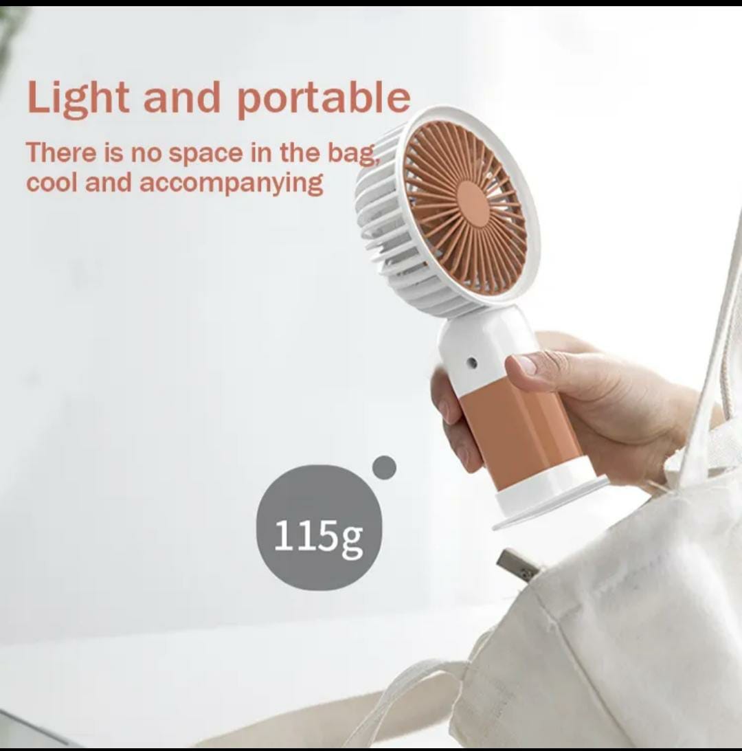 Hand held mini fan with mobile stand