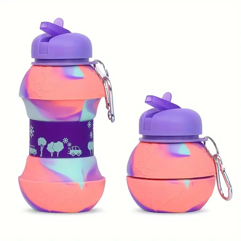 Silicone foldable water bottle 550ml