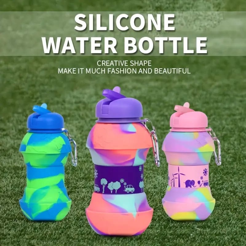 Silicone foldable water bottle 550ml