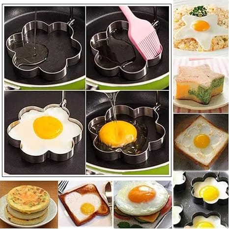 4 Pack Stainless Steel Egg mold different shapes