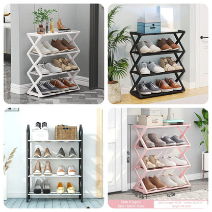 Zig zag 4 layer shoe rack