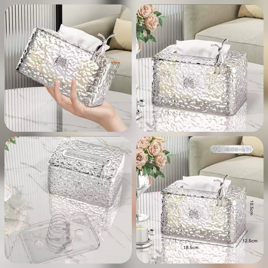 Luxury crystal ispired tissue box with elegant bunny exent