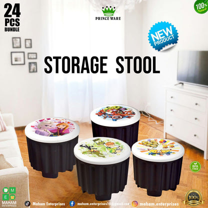 Kids foldable storage stool