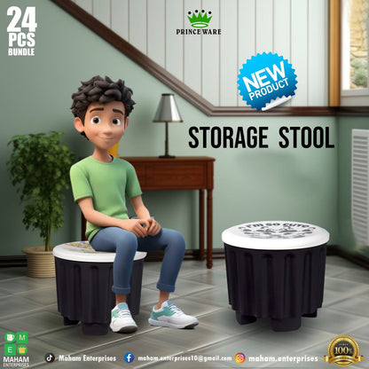 Kids foldable storage stool