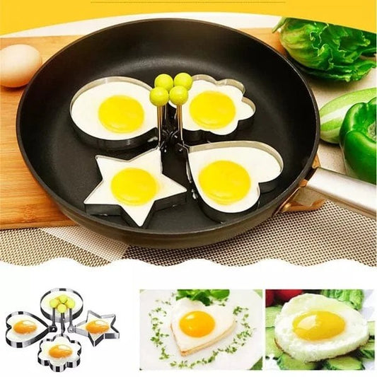 4 Pack Stainless Steel Egg mold different shapes