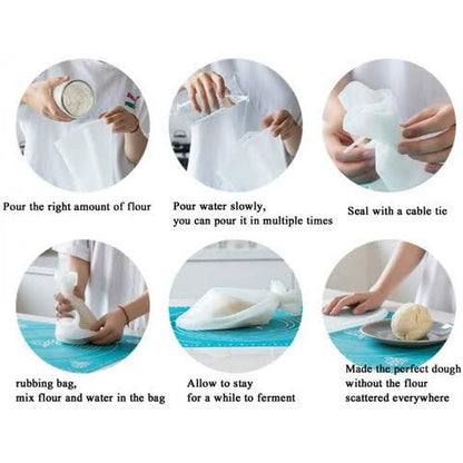 Silicone dough kneading bag