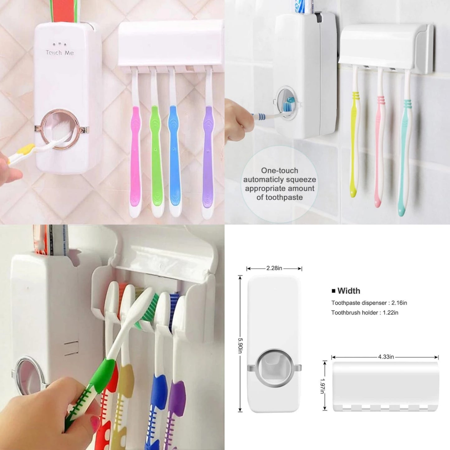 Toothpaste Dispenser With Toothbrush Holder